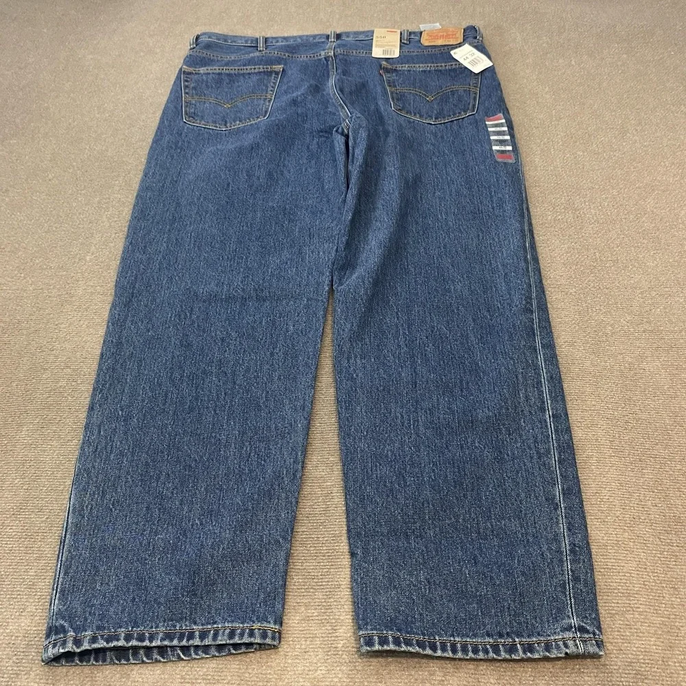 Levis 550 Jeans Mens 44x32 Blue Relaxed Fit Tapered Leg Denim Classic New